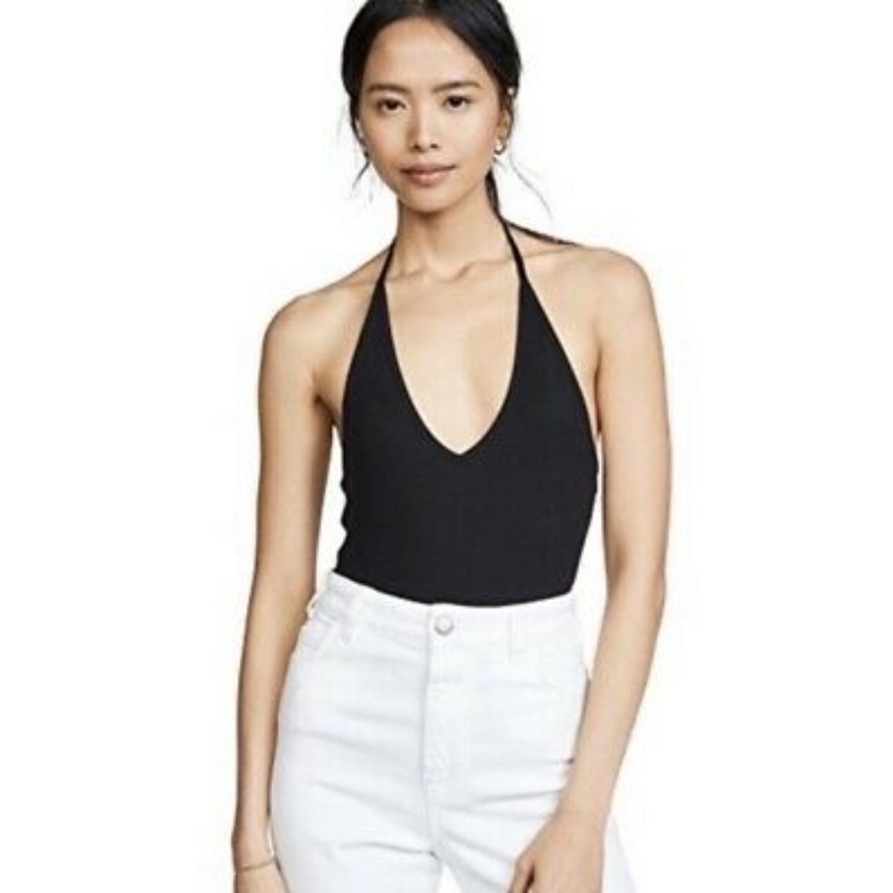 SOLD NWOT ATM Ribbed Halter Bodysuit